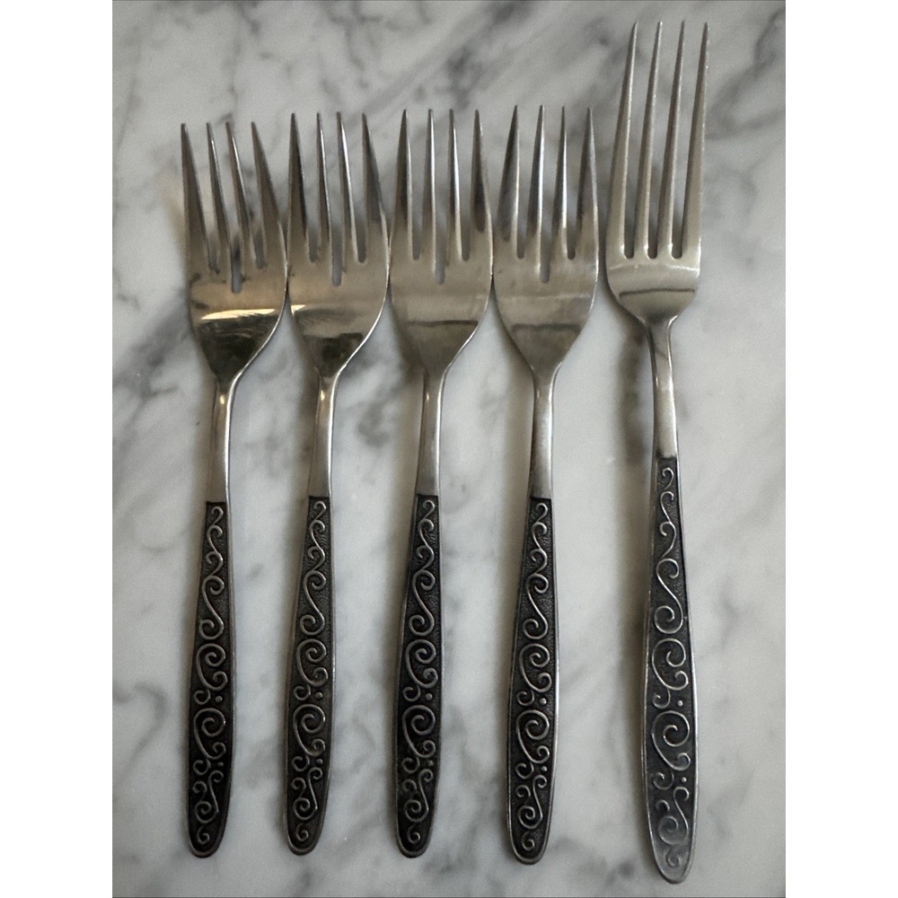 International Silver National Rivoli Stainless Flatware 5 Forks Japan